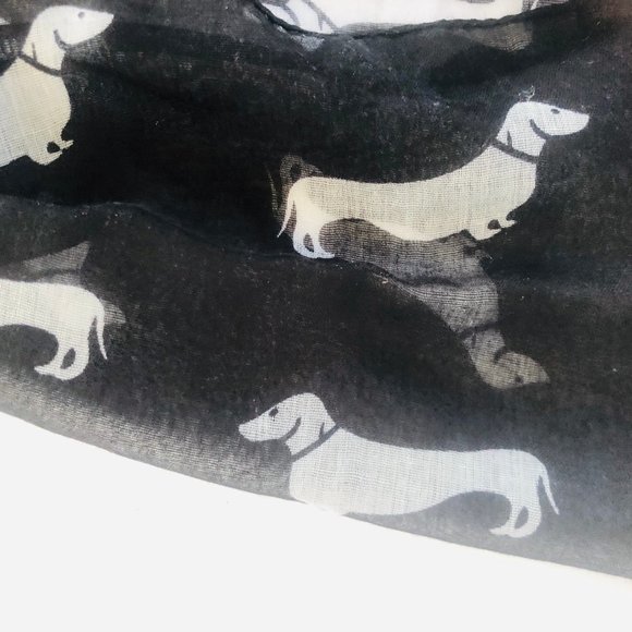 Dachshund Black White Scarf - Picture 4 of 7